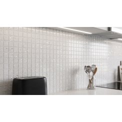 Pearl White Gulfstone Quartz 30cm x 30cm (2.5cm x 2.5cm) Mosaic Tile