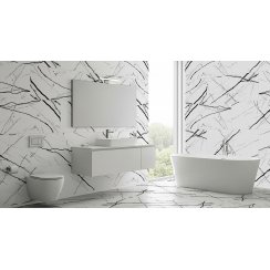 Pearl White Marble-Effect 60cm x 120cm Wall and Floor Tile