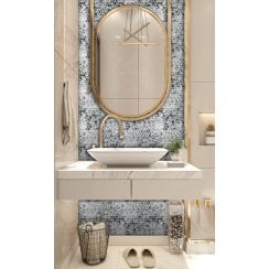Penny Mother Of Pearl Black 29cm x 31.5cm Mosaic Tile