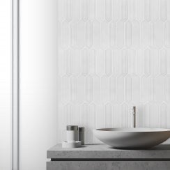 Picket Dorian Grey Mosaic Tile (4.8cm x 19.8cm) 35.3cm x 25.5cm