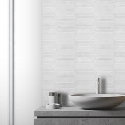 Picket Dorian Grey Mosaic Tile (4.8cm x 19.8cm) 35.3cm x 25.5cm