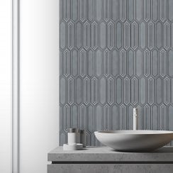 Picket Earl Grey Mosaic Tile (4.8cm x 19.8cm) 35.3cm x 25.5cm