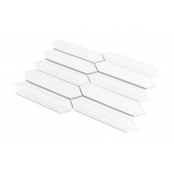 Picket White Mosaic Tile (4.8cm x 19.8cm) 35.3cm x 25.5cm