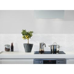 Picket White Mosaic Tile (4.8cm x 19.8cm) 35.3cm x 25.5cm