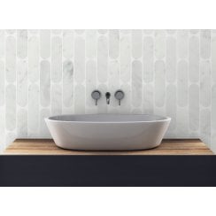 Pill Carrara White Marble (3.5cm x 15cm) 30cm x 29cm Mosaic Tile