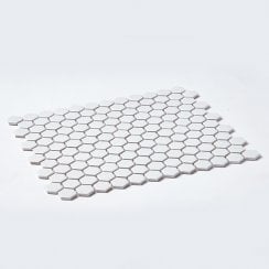 Pixel Hexagon Matt White 30cm x 26cm (2.3cm x 2.6cm) Mosaic Tile
