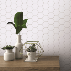 Pixel Hexagon Matt White 32.5cm x 28.1cm (5.1 cm x 5.9cm) Mosaic Tile