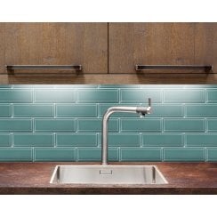 Plush Azulado Teal Crackle Glaze 7.5cm x 22.5cm Wall Tile