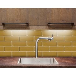 Plush Metro Crackle Mustard 7.5cm x 22.5cm Wall Tile