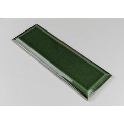 Plush Victorian Green Crackle Glaze 7.5cm x 22.5cm Wall Tile