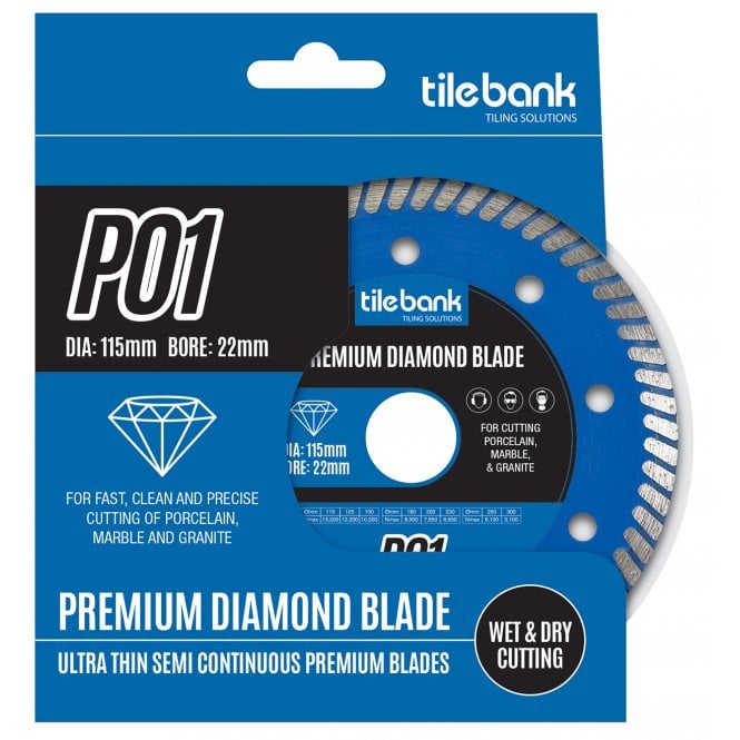 PO1 Wet and Dry Diamond Blade 115mm x 22mm