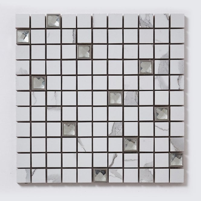 Premium Statuario Jewel 30cm x 30cm Mosaic