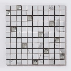 Premium Statuario Jewel 30cm x 30cm Mosaic