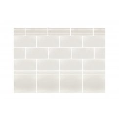 Puddle Glaze Cottage Ivory 5cm x 15cm Border Tile