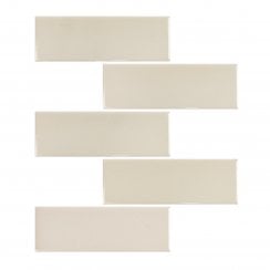 Puddle Glaze Cottage Ivory 5cm x 15cm Wall Tile