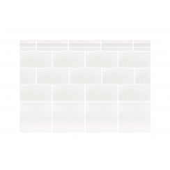 Puddle Glaze Cotton White 5cm x 15cm Border Tile