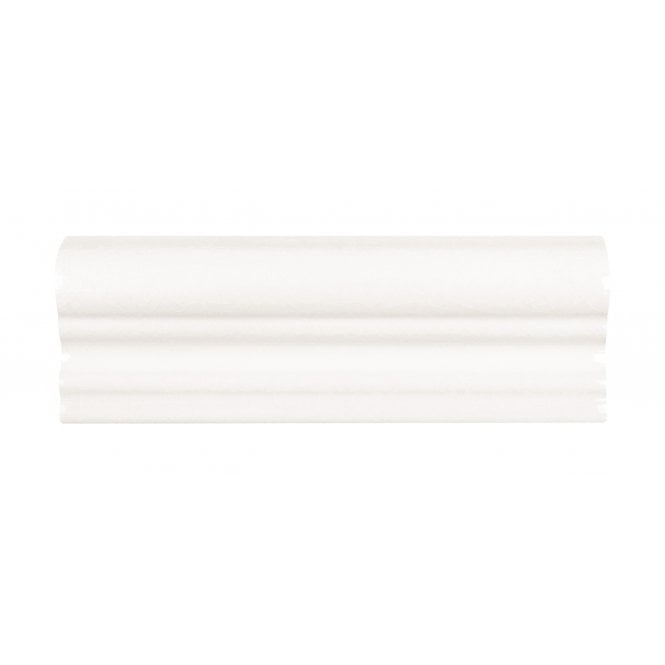 Puddle Glaze Cotton White 5cm x 15cm Border Tile