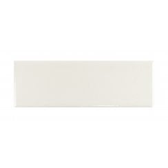 Puddle Glaze Cotton White 5cm x 15cm Wall Tile