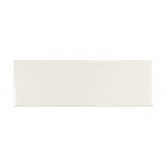 Puddle Glaze Cotton White 5cm x 15cm Wall Tile