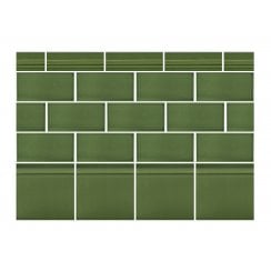 Puddle Glaze Green Apple 5cm x 15cm Border Tile