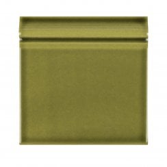 Puddle Glaze Olive Green 15cm x 15cm Skirting Tile