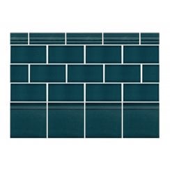Puddle Glaze Peacock 15cm x 15cm Skirting Tile