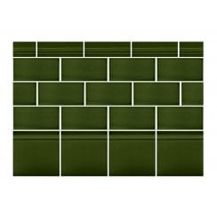Puddle Glaze Racing Green 15cm x 15cm Skirting Tile