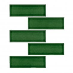 Puddle Glaze Racing Green 5cm x 15cm Wall Tile