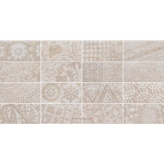 Quarcity Cream Decor 7.5cm x 30cm Wall Tile