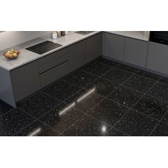 Quartz Sparkle Black 60cm x 60cm Wall & Floor Tile