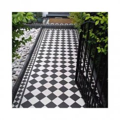 Regency Black & White Large Chequer (14.8cm x 14.8cm) 30cm x 30cm Mosaic Tile