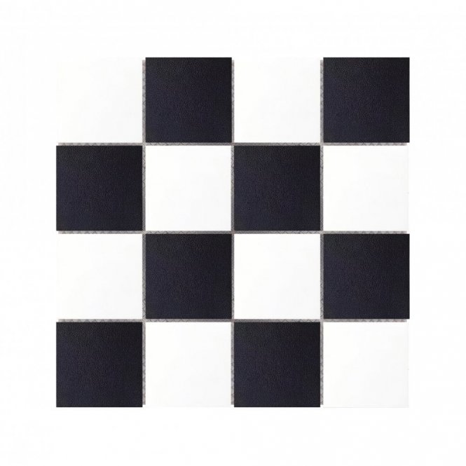 Regency Black & White Small Chequer (7.3cm x 7.3cm) 30cm x 30cm Mosaic Tile