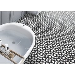 Retro Black Feature Floor 33cm x 33cm Floor Tile
