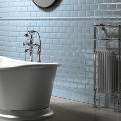 Retro Metro Mediterranean Blue 15cm x 15cm Skirting Tile