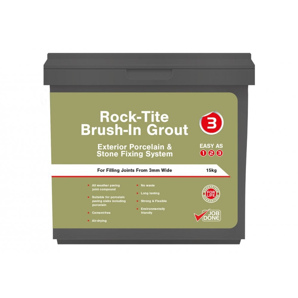 Rock-Tite Tropical Ebony External Brush-In Tile Grout - 15kg
