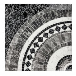 Royal Black & White 60cm x 60cm Floor Tile (4 tile set)