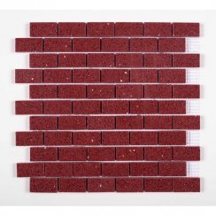 Ruby Red Brick Gulfstone Quartz 30cm x 30cm (4.8m x 2.3cm) Mosaic Tile
