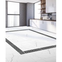 Sacchi Diamond Glitter Greek Key Corner 15cm x 15cm Wall & Floor Tile