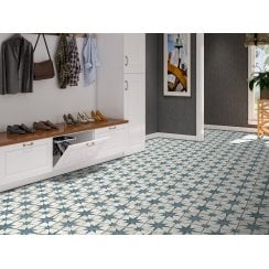Scintilla Sapphire Star Pattern 45cm x 45cm Wall & Floor Tile