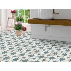 Scintilla Sapphire Star Pattern 45cm x 45cm Wall & Floor Tile