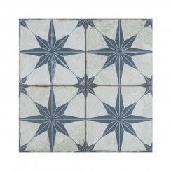 Scintilla Sapphire Star Pattern 45cm x 45cm Wall & Floor Tile