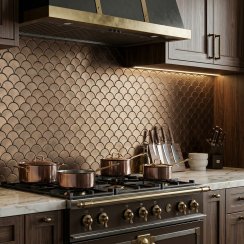 Shell Matt Gold 25.9cm x 27.3cm (7.3cm x 7.3cm) Mosaic Tile
