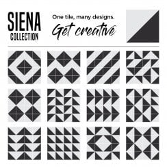 Siena Diamond Black 20cm x 20cm Wall & Floor Tile