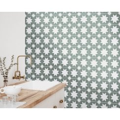 Siena Star Green 20cm x 20cm Wall & Floor Tile