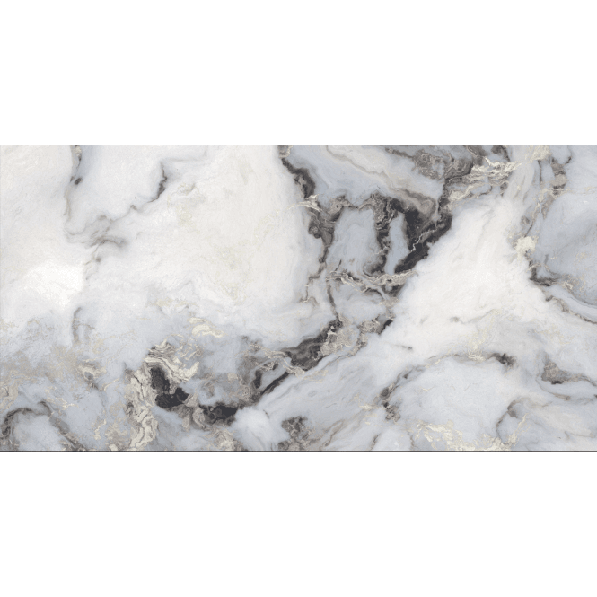 Sky Grey Marble Effect Polished Porcelain 60cm x 120cm Wall and Floor Tile