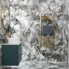 Sky Grey Marble Effect Polished Porcelain 60cm x 120cm Wall and Floor Tile