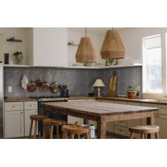 Smokey Grey Gloss 27.3cm x 25.9cm Fan Mosaic Tile