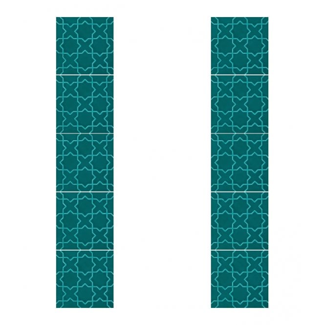 Souk Teal Fireplace  15.2cm x 15.2cm Tile Set