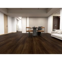 SPC Vinyl Coffee Brown Wood Effect 18.3cm x 122cm x 5mm (2.23 Sq/M Per Pack)
