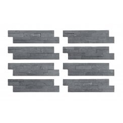 Splitface Black 10cm x 36cm Wall Tile